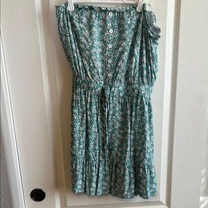 SHEIN Teal and White Floral Dress